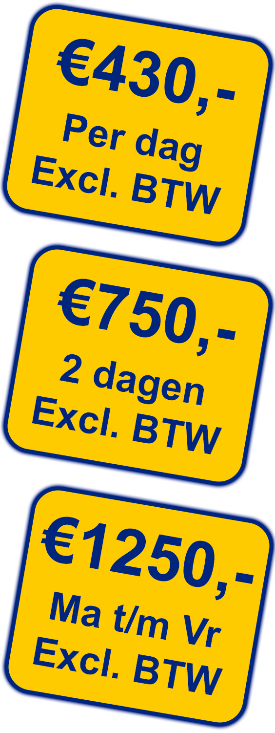 €175,-
Per dag
Ex. btw
